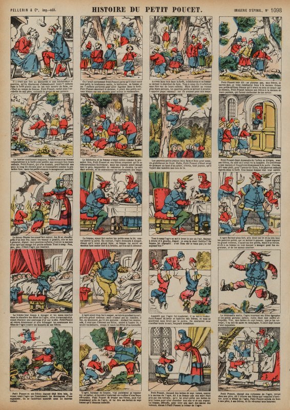Tom Thumb (kolorowy grawerunek) autorstwa French School
