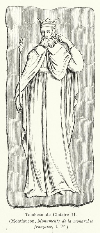Grób Clotaire II (rycina) autorstwa French School