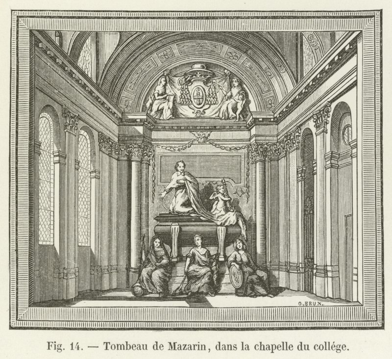 Grób Mazarina, w kaplicy kolegium autorstwa French School