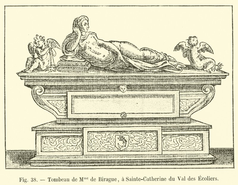 Grób Madame de Birague w Sainte-Catherine du Val des Ecoliers autorstwa French School