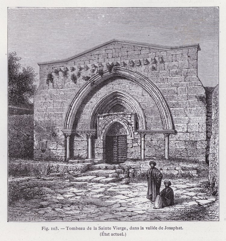 Grób Najświętszej Maryi Panny w Dolinie Jozafata, stan obecny (rycina) autorstwa French School