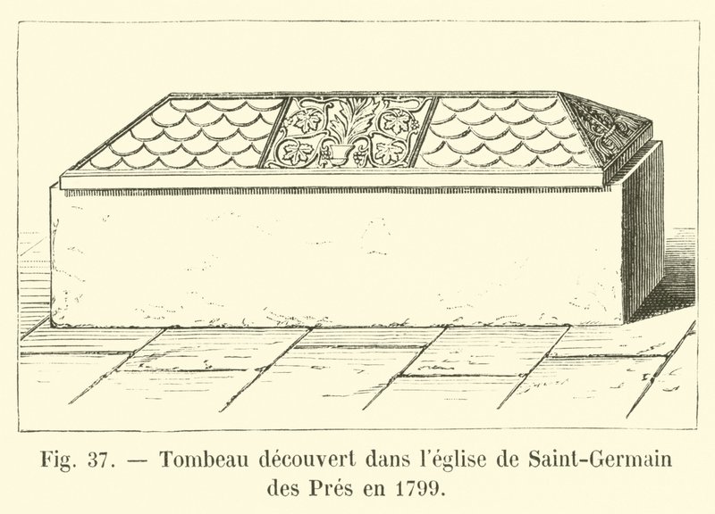 Grób odkryty w kościele Saint-Germain des Pres w 1799 r. autorstwa French School