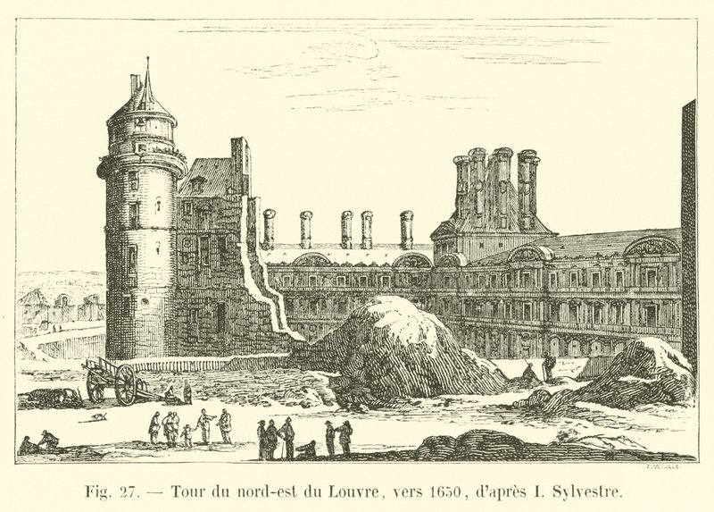 Wieża północno-wschodnia Luwru, ok. 1650 r., za I Sylvestre autorstwa French School