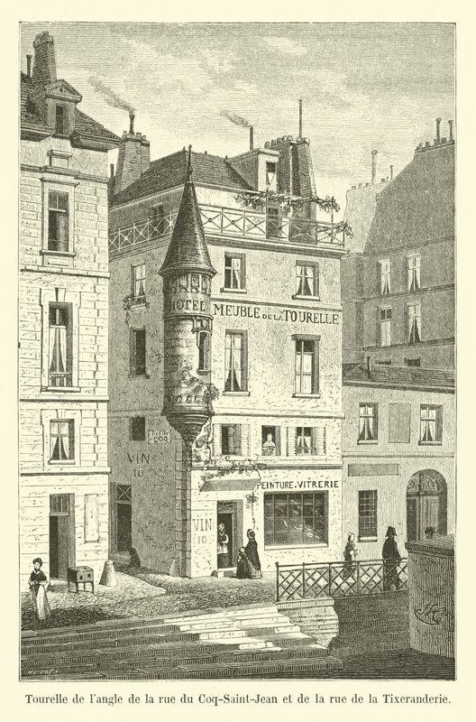 Wieża na rogu rue du Coq-Saint-Jean i rue de la Tixeranderie autorstwa French School