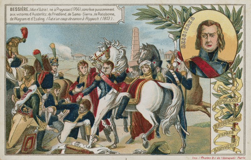 Karta handlowa z wizerunkiem Napoleona Bonaparte w Ratisbonne autorstwa French School