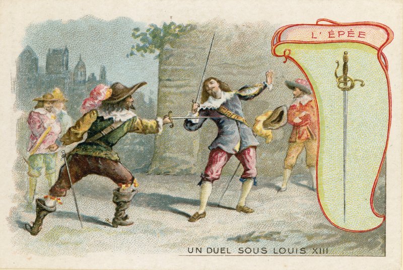 Karta handlu z wizerunkiem miecza autorstwa French School