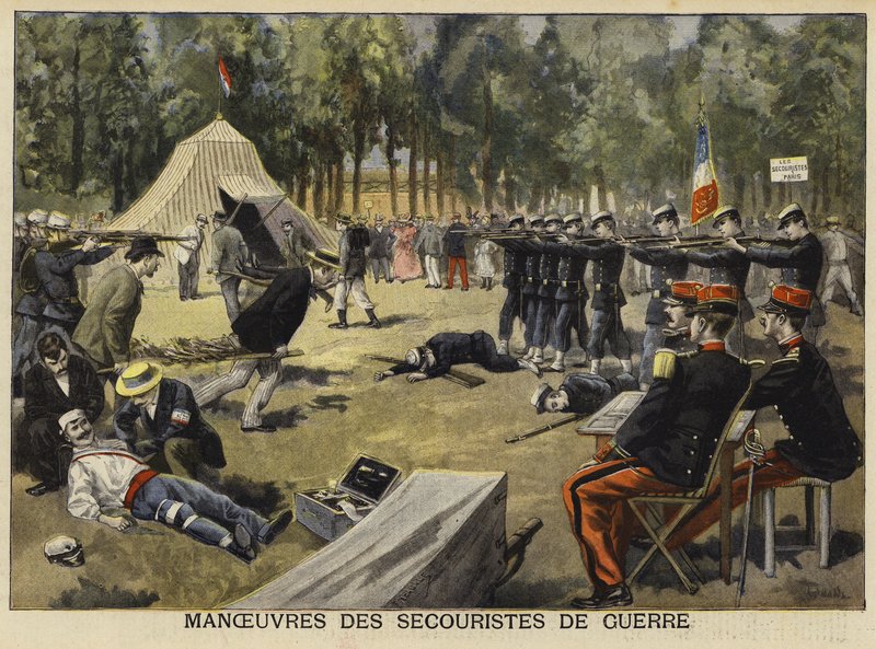 Ćwiczenie szkoleniowe dla wojskowych medyków polowych, Francja, 1897 autorstwa French School
