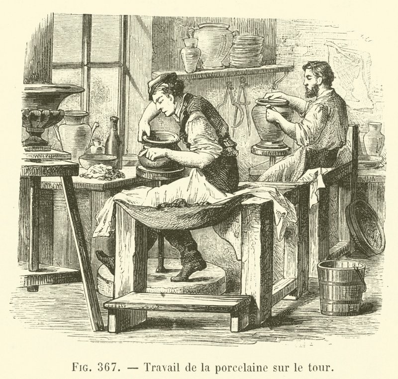 Obróbka porcelany na tokarce (grawerowanie) autorstwa French School