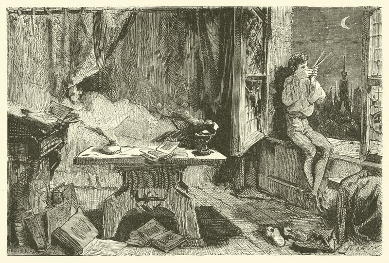 Tycho Brahe mierzy odległość dzielącą gwiazdy (grawerunek) autorstwa French School