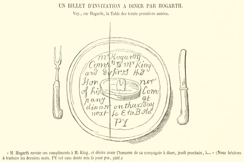 Zaproszenie na kolację Hogartha (grafika) autorstwa French School