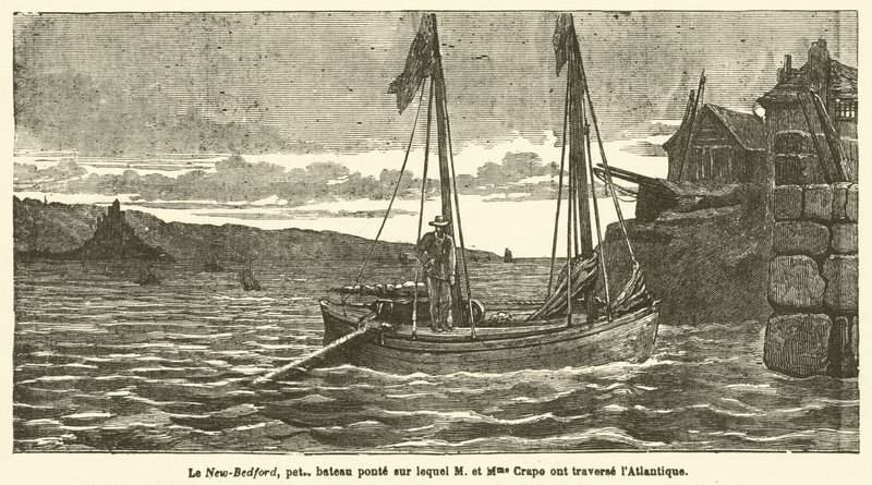 Rejs statkiem przez Atlantyk (grawerowanie) autorstwa French School