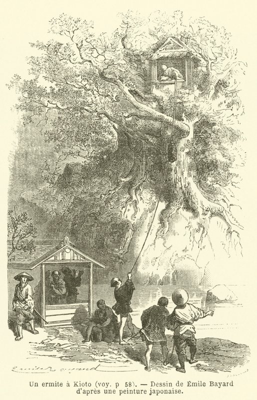 Pustelnik w Kioto (rycina) autorstwa French School