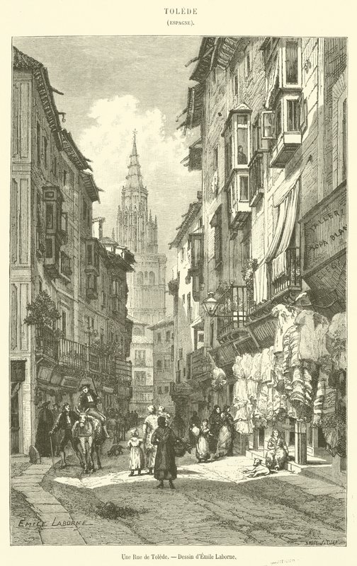 Ulica w Toledo (rycina) autorstwa French School