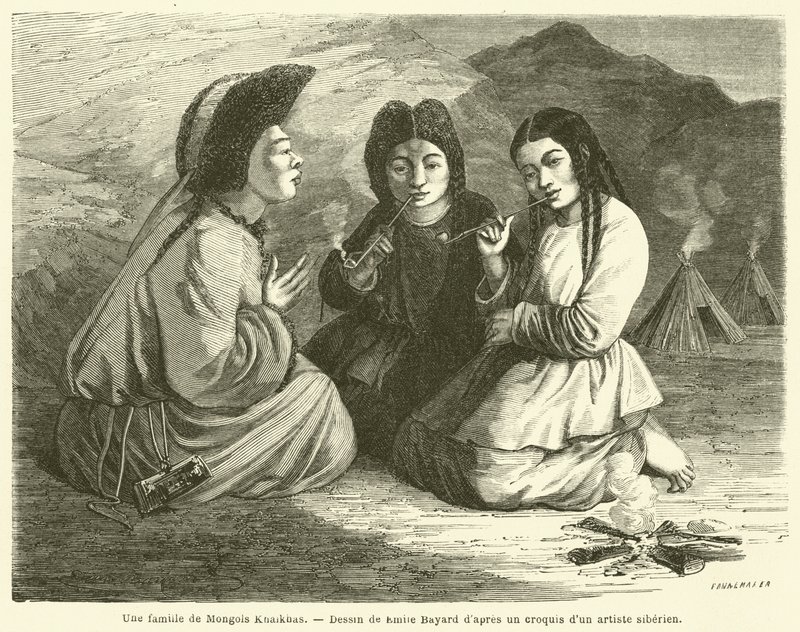 Rodzina Khalkha Mongołów (rycina) autorstwa French School