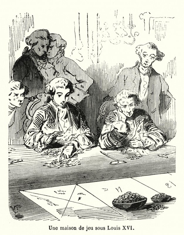 Dom hazardowy za Ludwika XVI (grafika) autorstwa French School