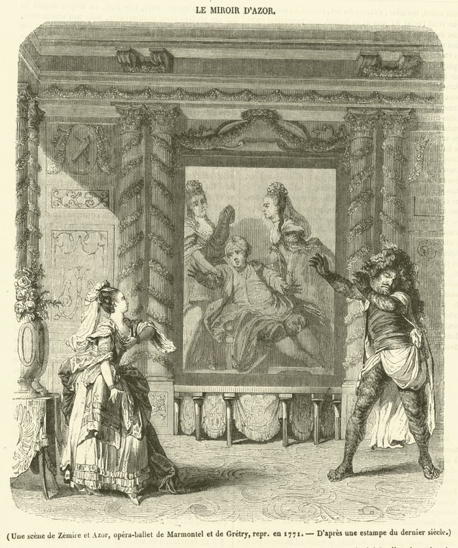 Scena z Zemiry i Azoru, opera-balet Marmontela i Gretry, wykonana w 1771 (rycina) autorstwa French School