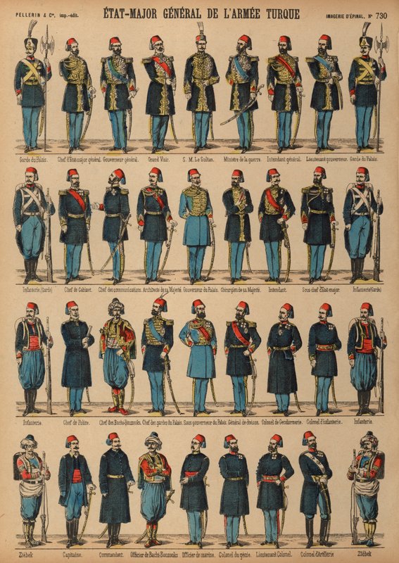 Mundury tureckiej armii osmańskiej autorstwa French School