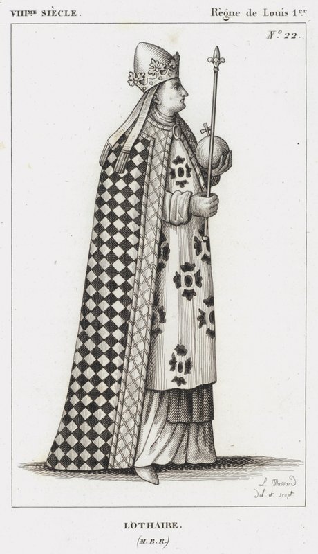 VIII wiek, panowanie Ludwika I, Lotara (grafika) autorstwa French School