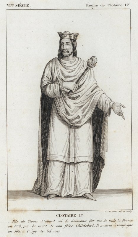 VI wiek, panowanie Chlotara I, Chlotera I (rycina) autorstwa French School
