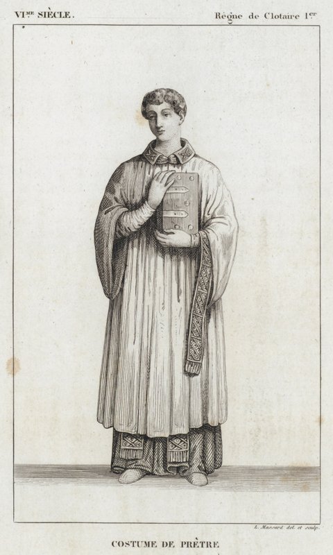 VI wiek, panowanie Clotaire I, strój kapłański (rycina) autorstwa French School