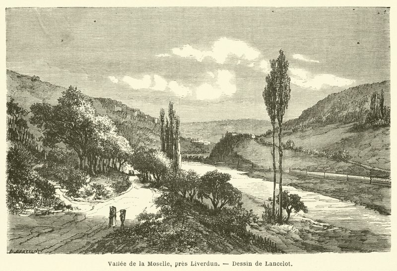 Dolina Mozeli, niedaleko Liverdun (rycina) autorstwa French School
