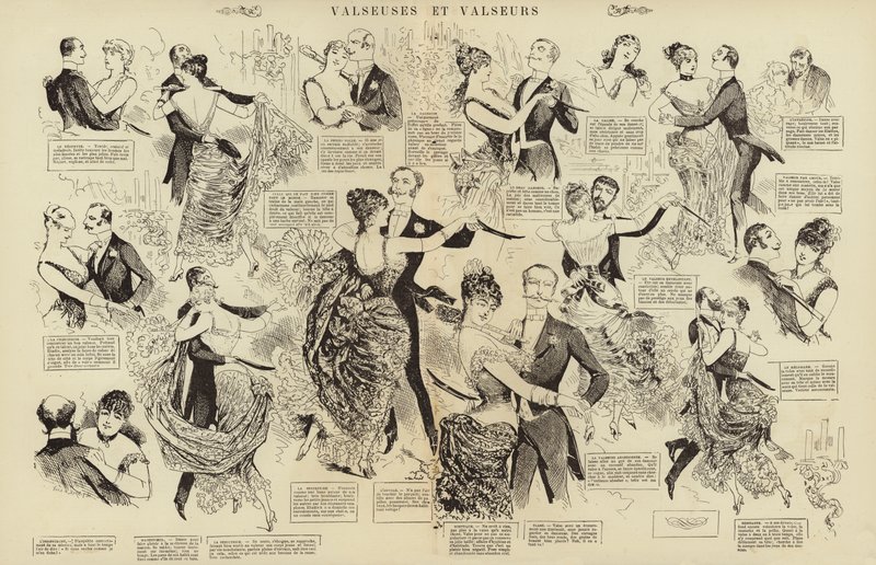 Valseuses et valseurs (grawerowanie) autorstwa French School