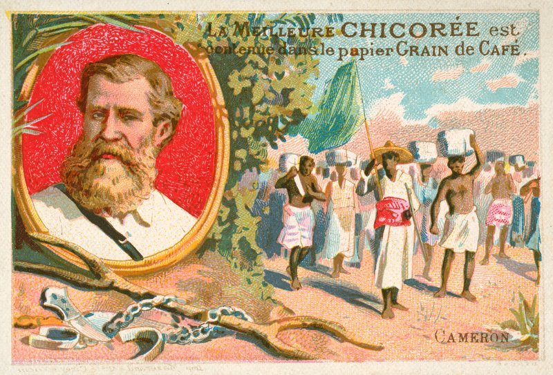 Verney Lovett Cameron , brytyjski odkrywca (chromolitho) autorstwa French School