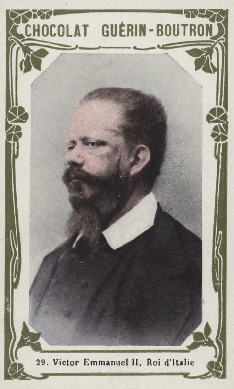 Wiktor Emanuel II, król Włoch (kolorowa fotografia) autorstwa French School