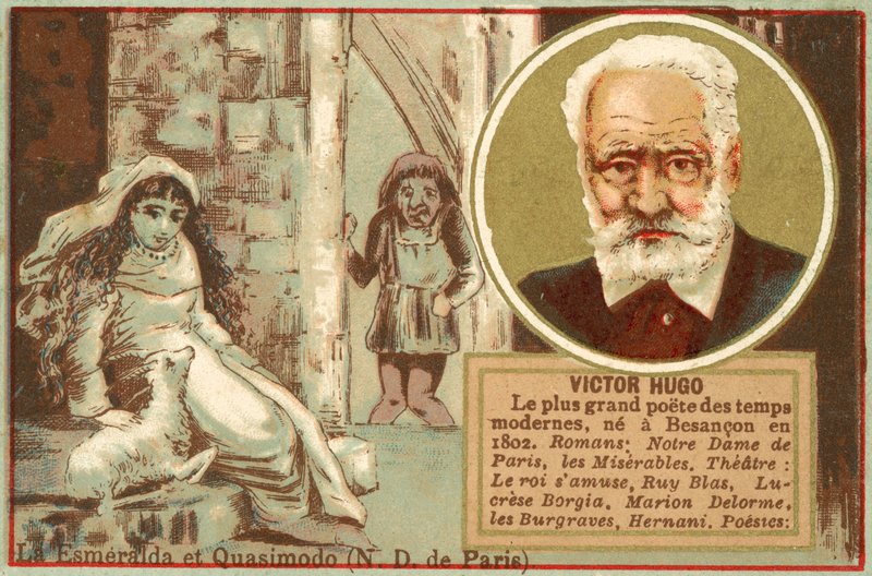 Victor Hugo, francuski autor (chromolitho) autorstwa French School