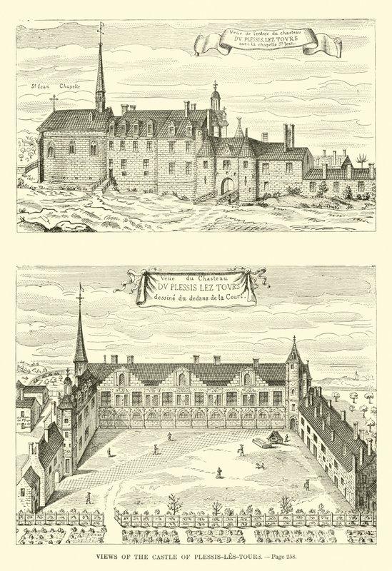 Widoki na zamek Plessis-les-Tours autorstwa French School