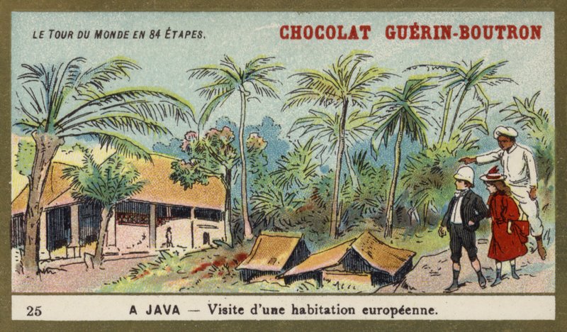 Wizyta w europejskim domu, Jawa (chromolitho) autorstwa French School