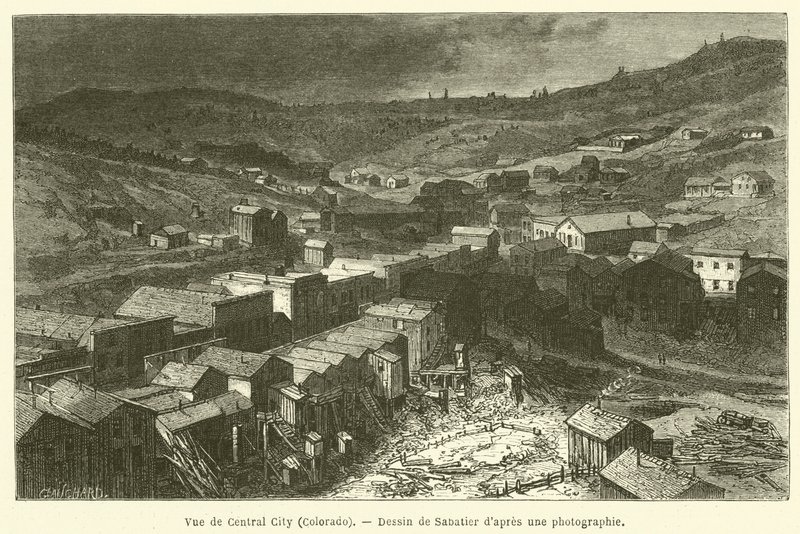 Widok na Central City, Kolorado (grawerunek) autorstwa French School