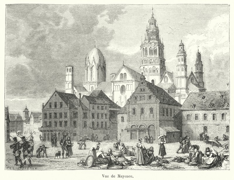 Widok Moguncji (grawerowanie) autorstwa French School