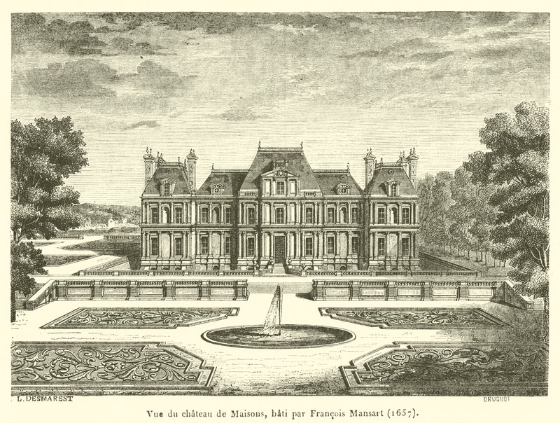 Widok na Chateau de Maisons, zbudowany przez Francois Mansart autorstwa French School