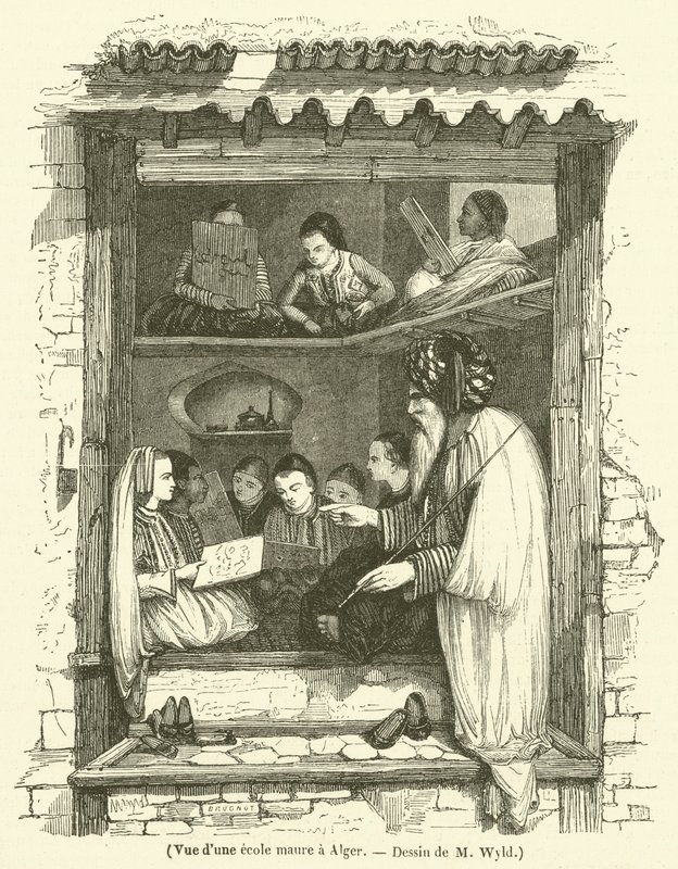 Widok szkoły mauretańskiej w Algierze (rycina) autorstwa French School