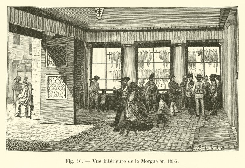 Widok wnętrza kostnicy w 1855 r. autorstwa French School