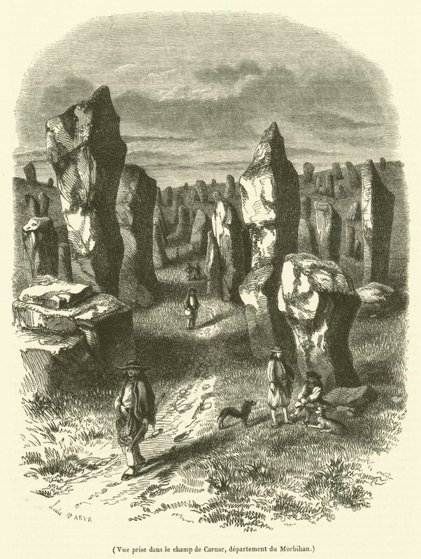 Widok wykonany w dziedzinie Carnac, departament Morbihan (grafika) autorstwa French School