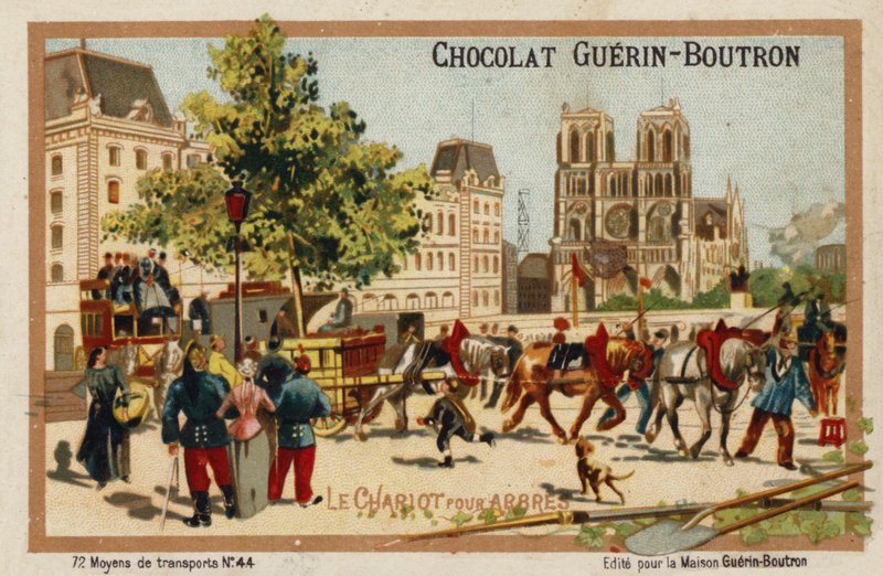 Wagon do przewozu drzew (chromolitho) autorstwa French School