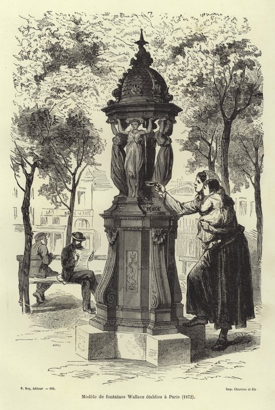 Fontanna Wallace zainstalowana w Paryżu w 1872 r. autorstwa French School