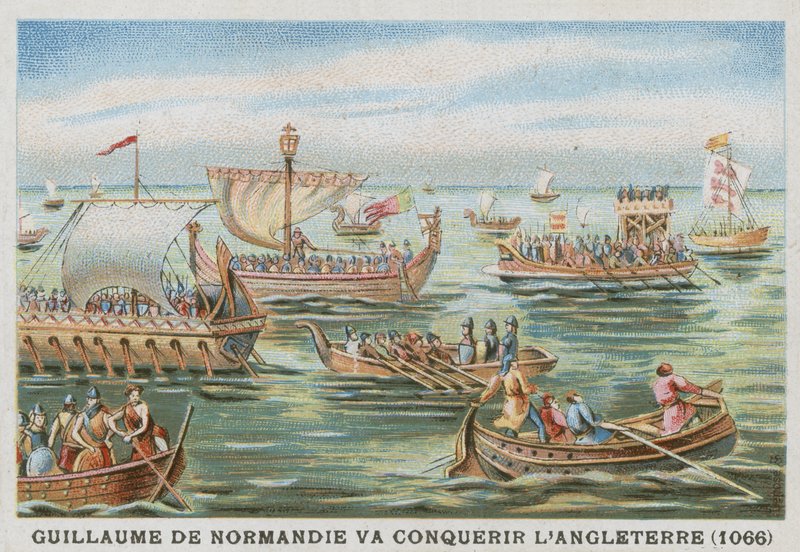 Wilhelm Zdobywca w drodze na podbój Anglii, 1066 autorstwa French School