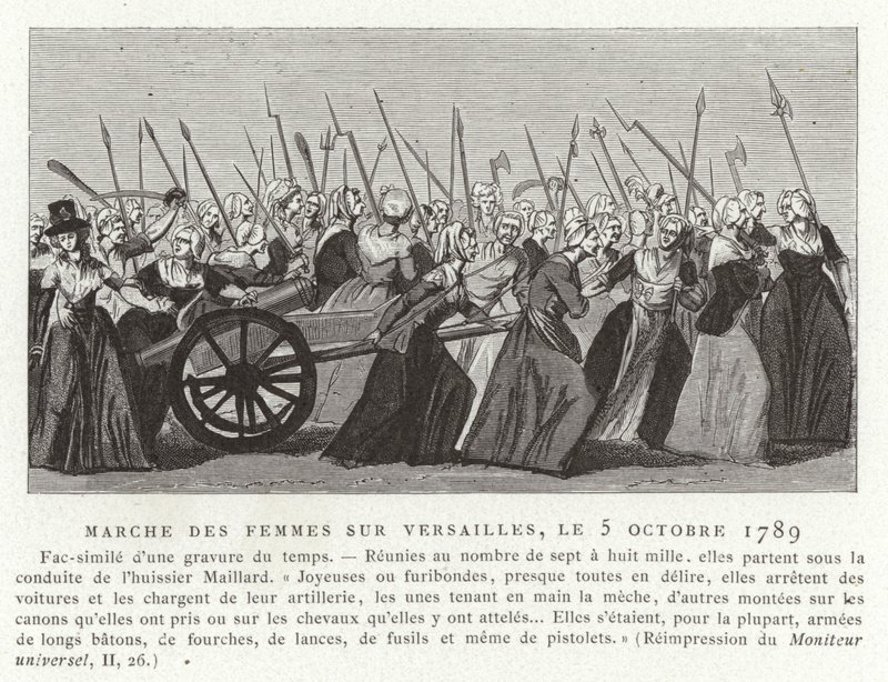 Marsz kobiet na Wersal, rewolucja francuska, 5 października 1789 autorstwa French School