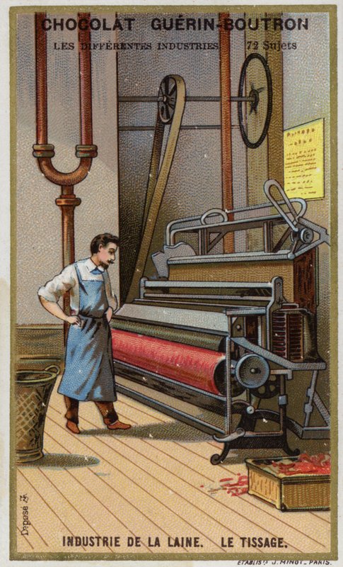 Przemysł wełniany. Tkanie (chromolitho) autorstwa French School