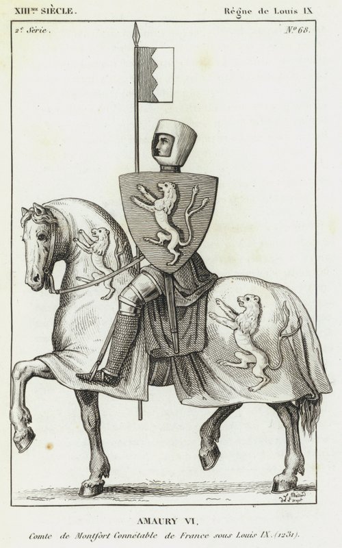 XIII wiek, panowanie Ludwika IX, Amaury VI, hrabiego Montfort Constable Francji pod Ludwikiem IX autorstwa French School
