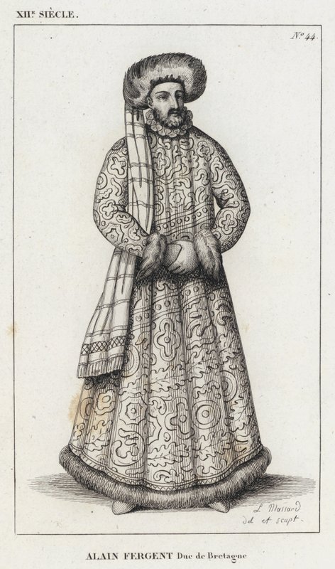 XII wiek, Alain Fergent, książę Bretanii (rycina) autorstwa French School