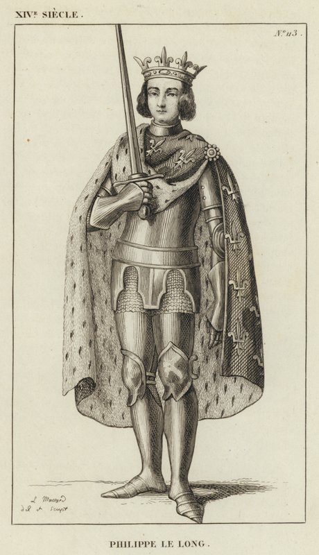 XIV wiek, Philippe le Long (rycina) autorstwa French School