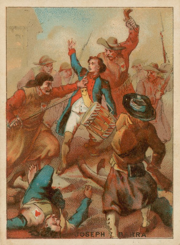 Młody republikański żołnierz Joseph Barra ginie w bitwie autorstwa French School