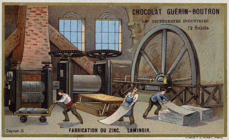 Produkcja cynku. Wałek (chromolit) autorstwa French School
