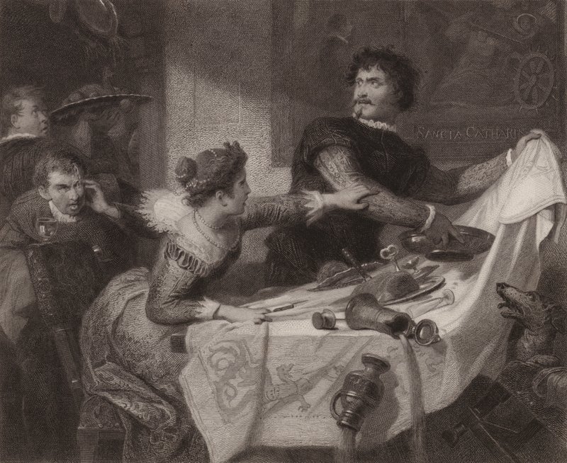 Shakespeare: Poskromienie złośnicy (rycina) autorstwa Friedrich Schwoerer