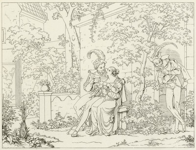 Ilustracja do Goethesa Fausta autorstwa Friedrich August Moritz Retzsch