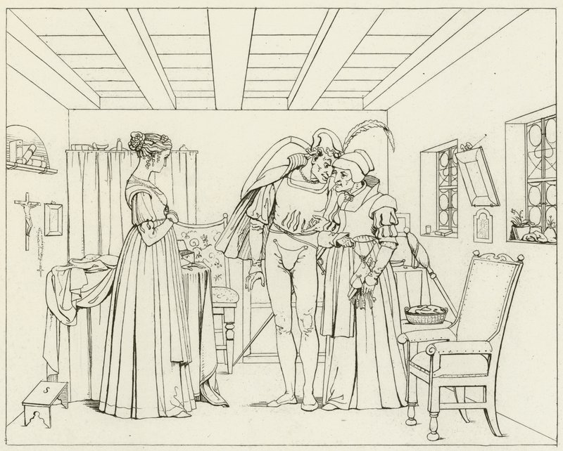 Ilustracja do Goethesa Fausta autorstwa Friedrich August Moritz Retzsch